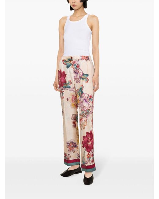 F.R.S For Restless Sleepers Pink Etere Silk Trousers