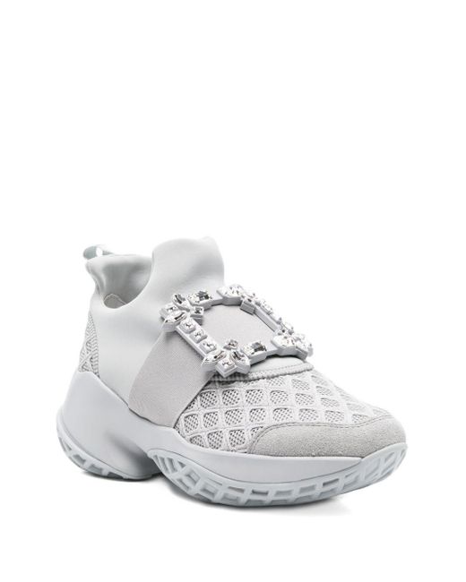 Roger Vivier White Viv Run Buckle Sneakers