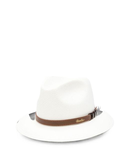 Borsalino White Country Straw Hat for men
