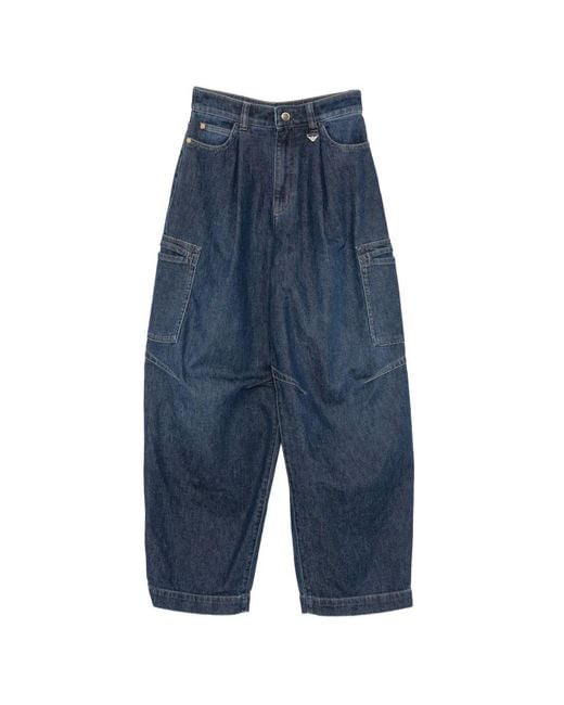 Emporio Armani Blue Pocket Pleated Jeans