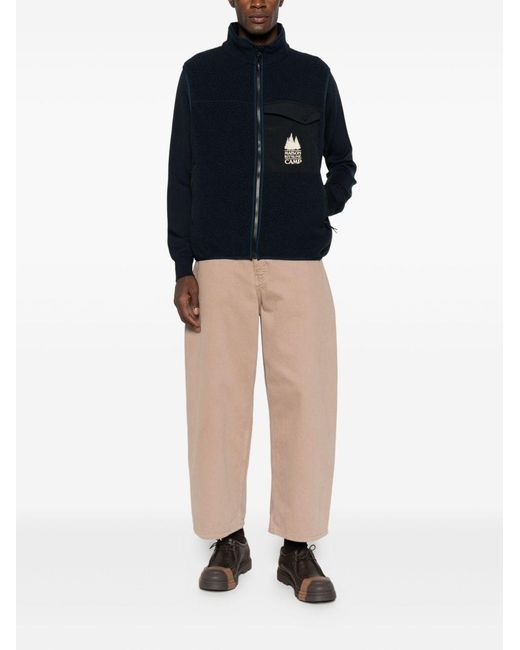 Maison Kitsuné Blue Fleece Zipped Vest for men