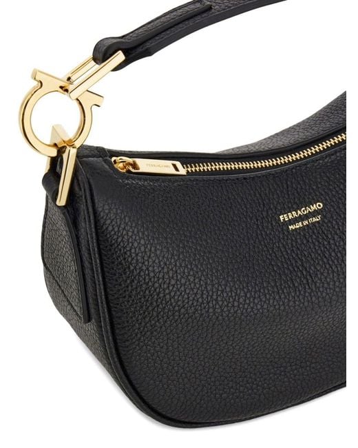 Ferragamo Black Zip Shoulder Bag