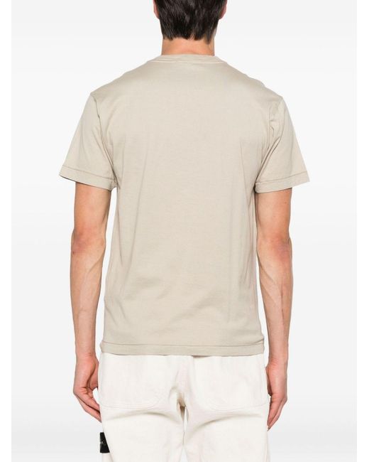 Stone Island White Compass Patch T-Shirt for men