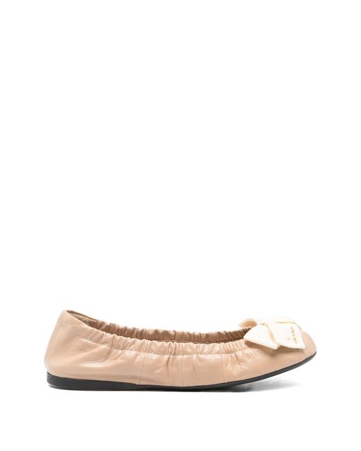 Prada Pink Leather Ballet Flats