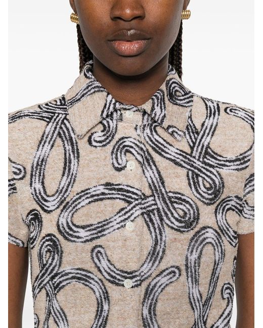 Loewe Gray Paula's Ibiza Cotton Blend Printed Shirt