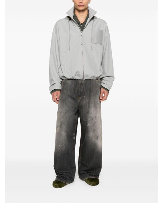 Loewe Gray Cotton Hooded Jacket for men
