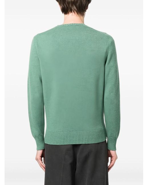 Drumohr Green Round Neck Long Sleeves Sweather for men