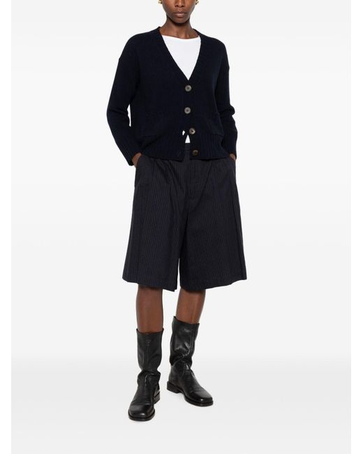 Base London Black Wool V-Necked Cardigan