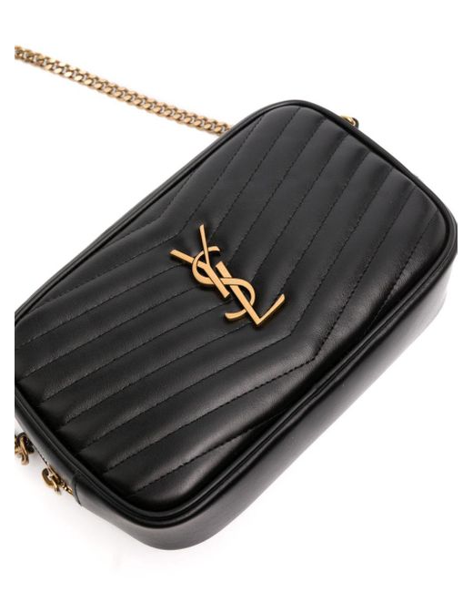 Borsa "Mini Lou" Pelle Trapuntata di Saint Laurent in Black
