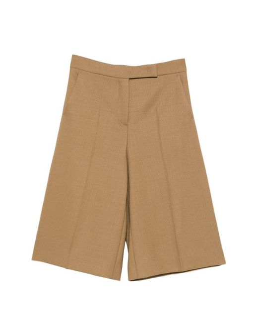 Max Mara Natural Wool Bermuda Shorts