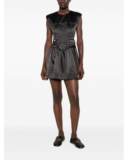 Ganni Black Corset Mini Dress