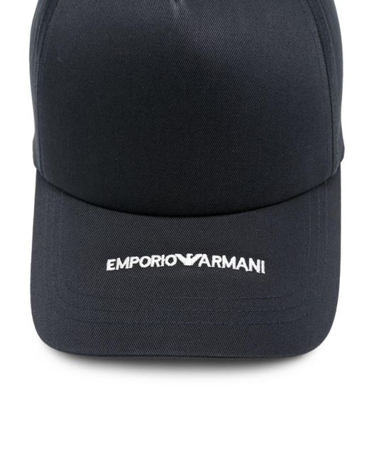 Emporio Armani Blue Logo Baseball Cap for men