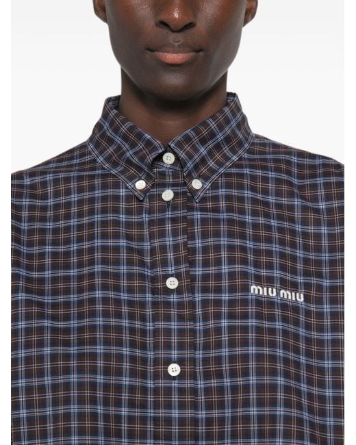 Miu Miu Blue Tartan Shirt