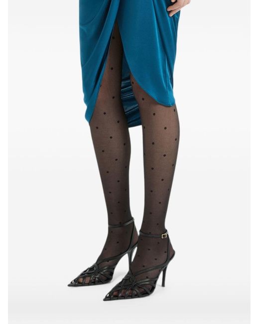 Balmain Blue Draped Midi Dress