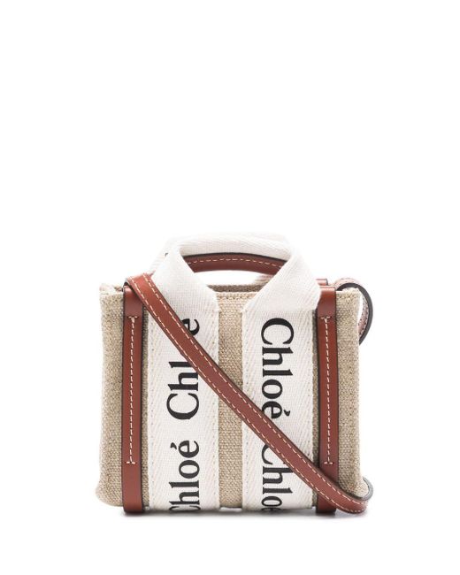 Chloé White Woody Nano Tote Bag
