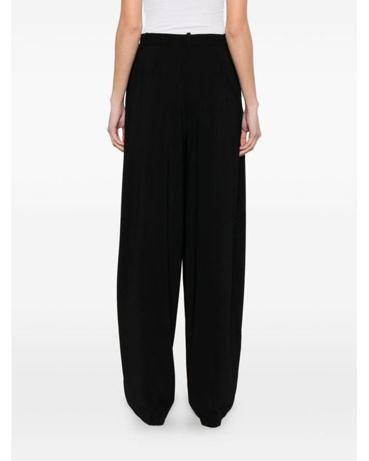 Elisabetta Franchi Black Wide-Leg Trousers
