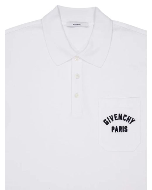 Givenchy White Polo Shirt With Pocket for men