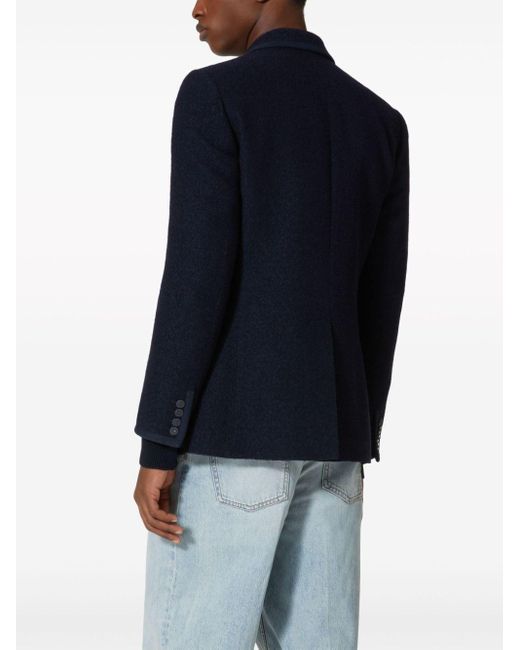 Valentino Blue Vlogo Wool Double-breasted Jacket for men
