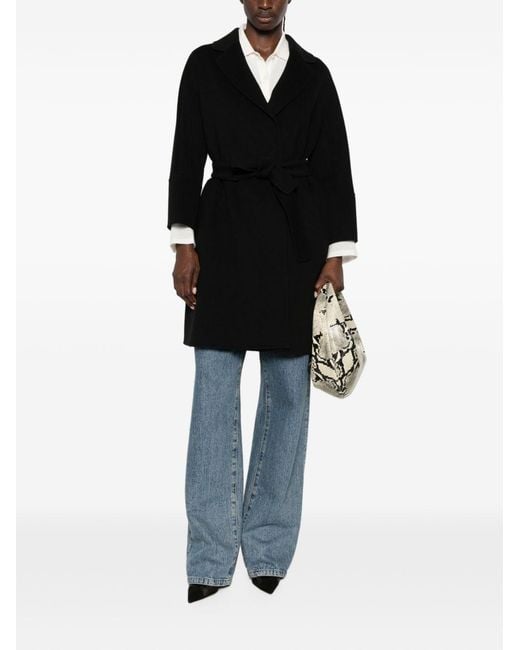 Max Mara Black Wool Midi Coat