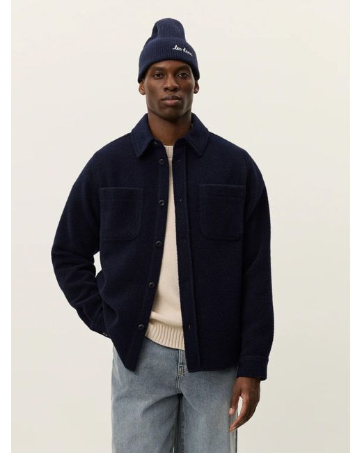 Les Deux Blue Wool T-Shirt Lennon for men