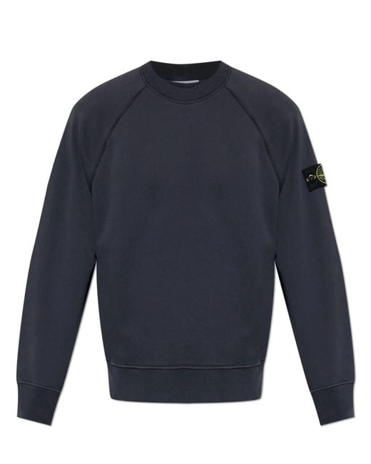 Stone Island Blue Crewneck Sweatshirt for men