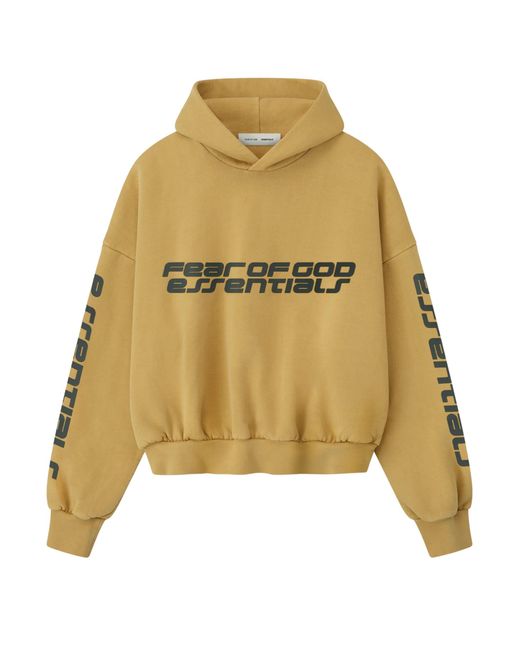 Essentials Natural Heavy Fleece Cropped Relaxed Sweatshirt for men