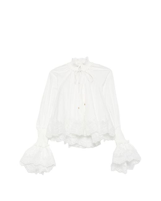 Zimmermann White Alchemy Cotton Blouse