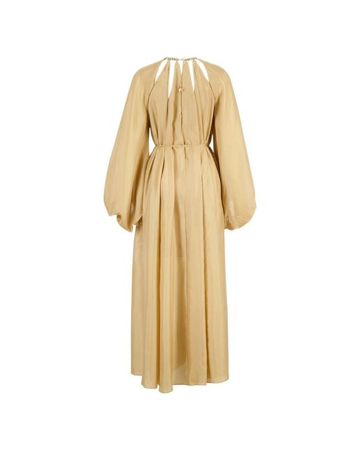 Zimmermann Metallic Mahon Silk Maxi Dress