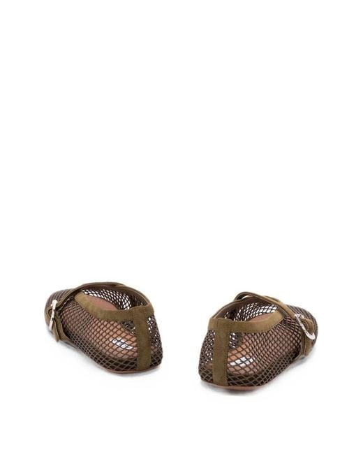Alaïa Brown Fishnet Ballet Flats