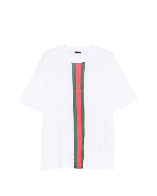 Gucci White Fake Cotton T-Shirt for men