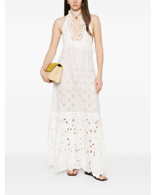 Ermanno Scervino White Lace Cotton Long Dress