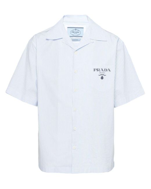Short Sleeve Shirt di Prada in White da Uomo