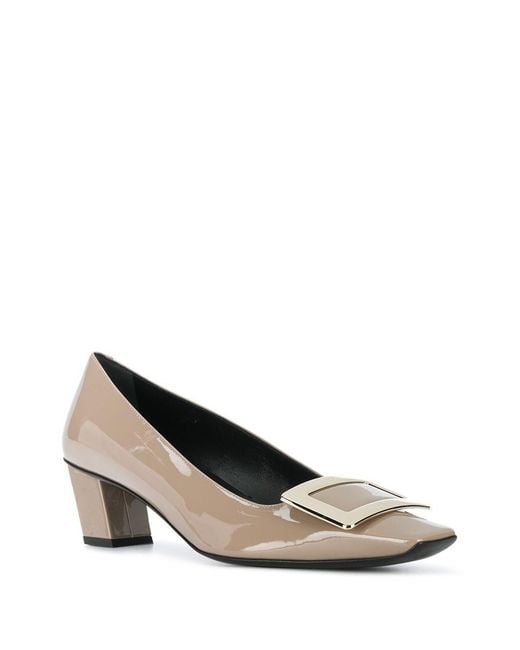 Roger Vivier Natural Belle Vivier Leather Pumps