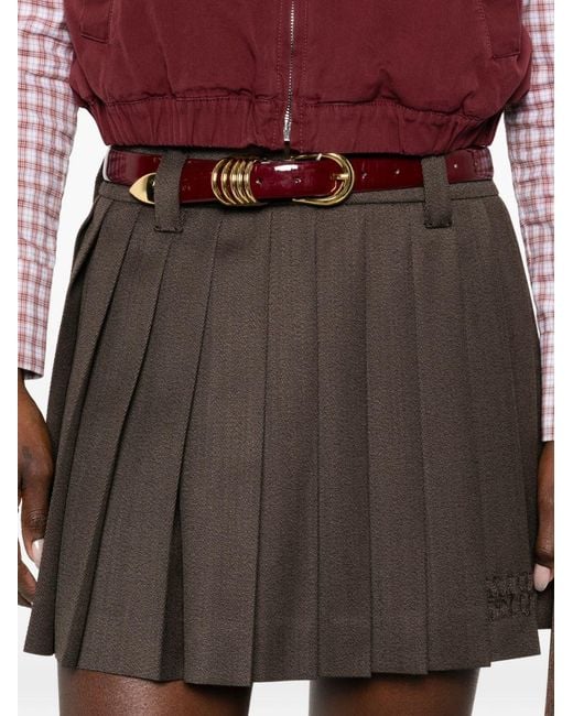 Miu Miu Brown Wool Mini Skirt