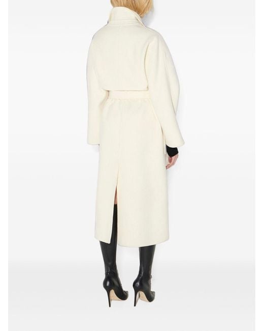 Elisabetta Franchi White Wool Long Coat