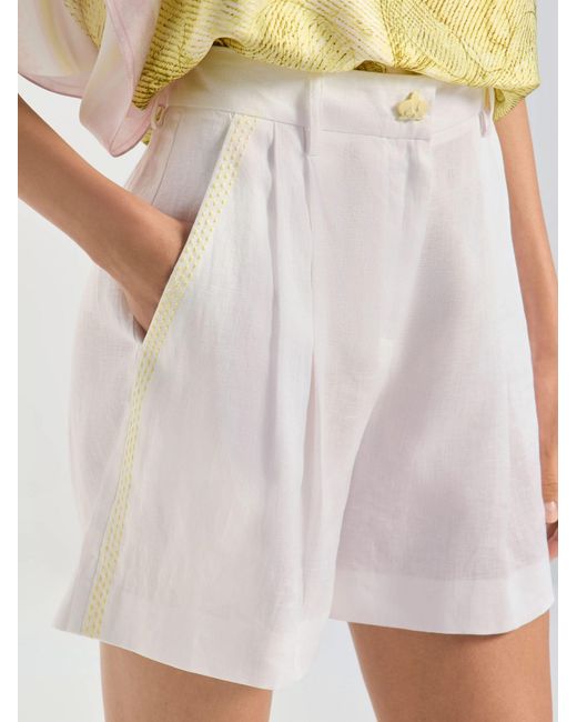 Genny White Linen Shorts