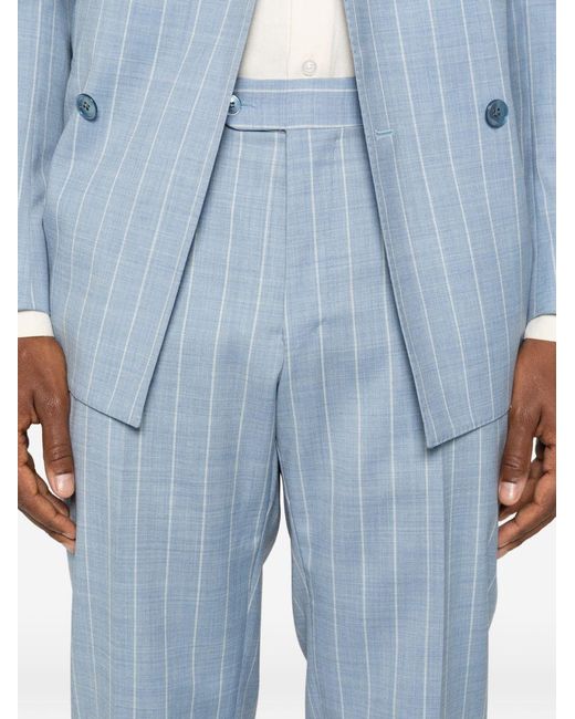 Luigi Bianchi Blue Virgin Wool Suit for men