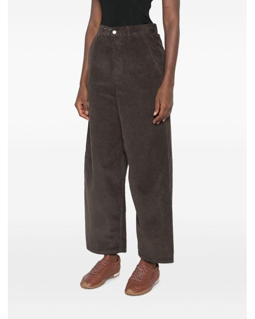 Alysi Gray Velvet Barrel Trousers