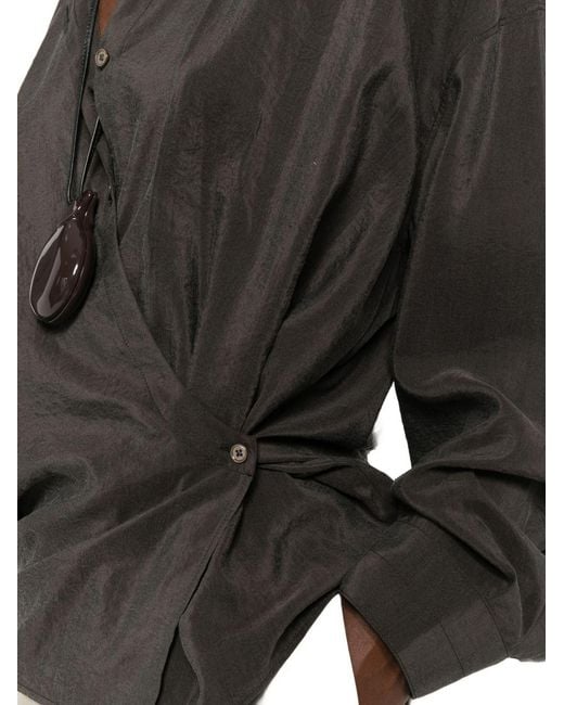 Lemaire Black Silk Twisted Shirt