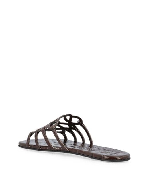 Loewe White Petal Anagram Flat Sandals