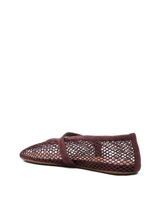 Alaïa Brown Fishnet Ballet Flats