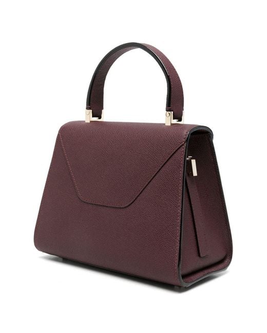 Valextra Purple Iside Mini Leather Handbag