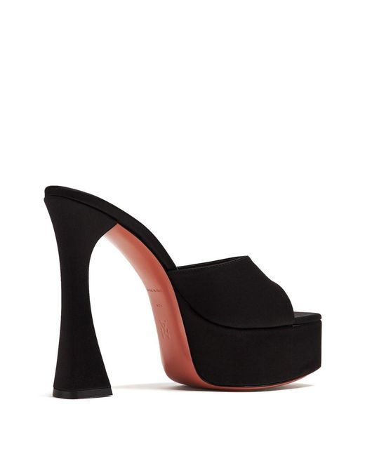 AMINA MUADDI Black Dalida Satin Mules