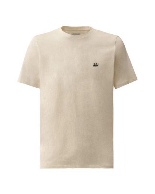 C P Company Natural T-Shirt With Logo for men