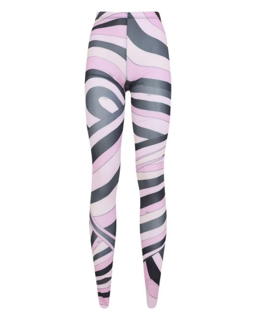 Emilio Pucci Blue Printed Tights