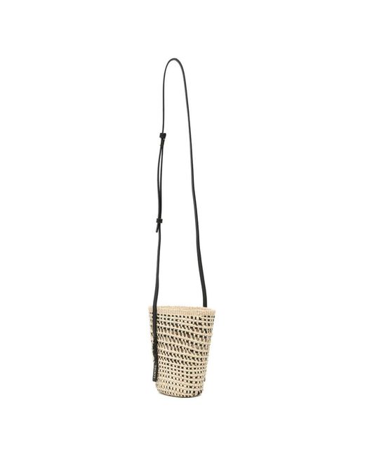 Loewe Metallic Braid Rafia Bucket Bag
