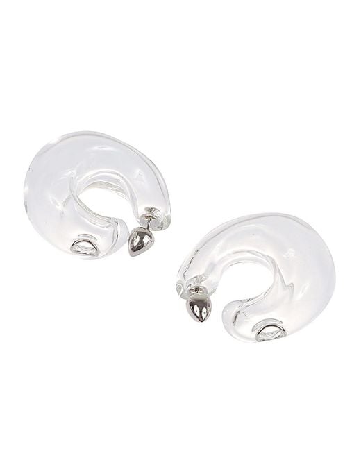Alaïa White Bubble Hoop Earrings