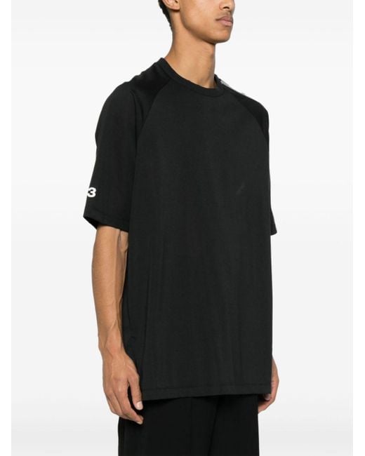 Y-3 Black Logo Cotton Blend T-Shirt for men