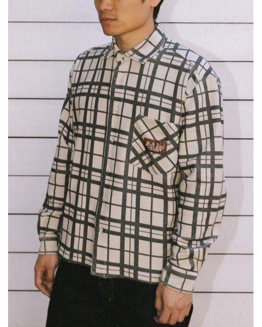 Camicia Button Up di Brain Dead in Gray da Uomo