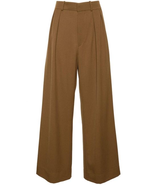 Wardrobe NYC Brown Wide-leg Virgin Wool Trousers